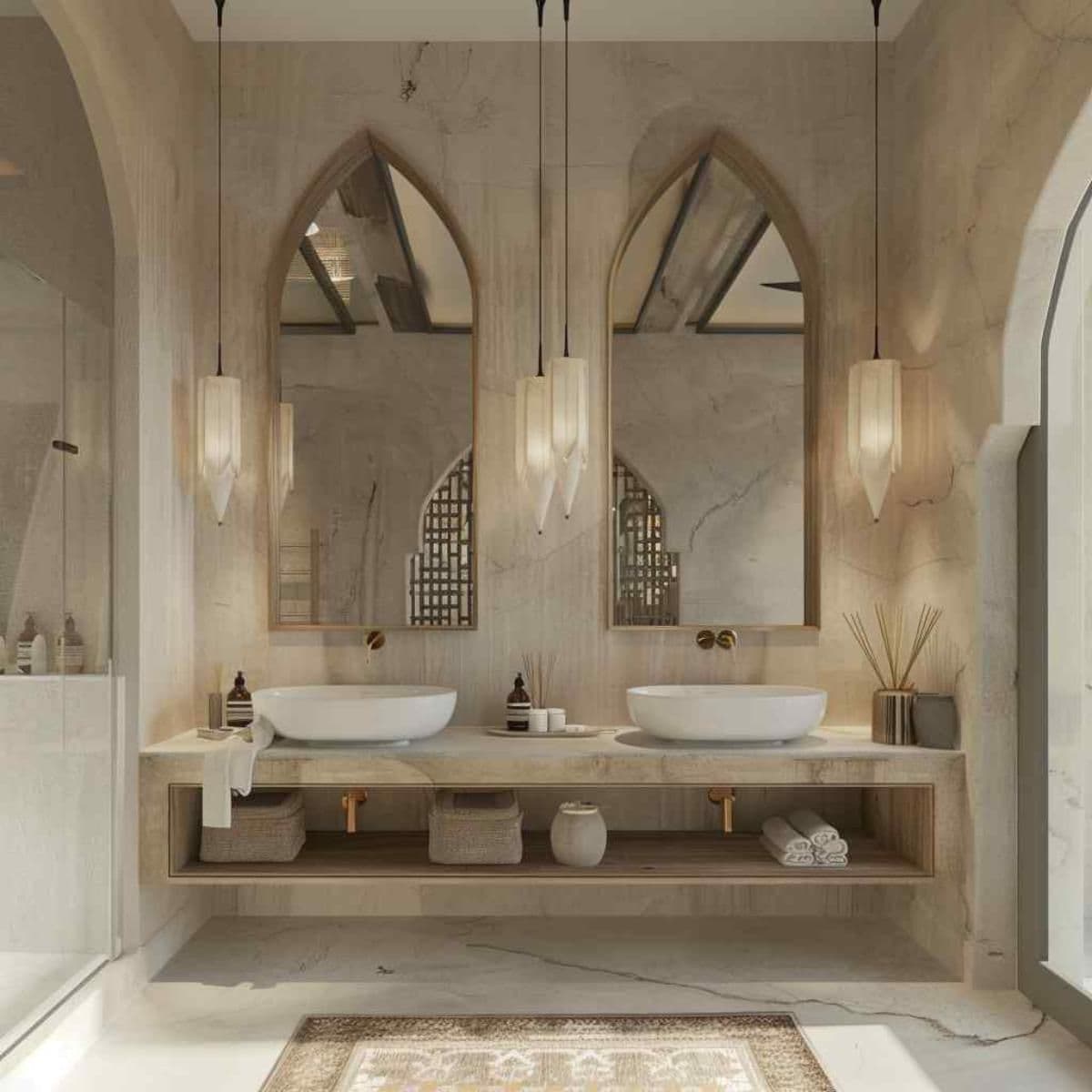 31 Elegant Bathroom Designs with Boho Warmth Influences in Contemporary Settings, moderne, tadelakt